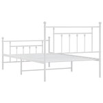 vidaXL Cadre de lit métal sans matelas et pied de lit blanc 107x203 cm