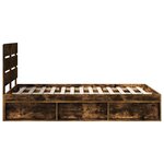 vidaXL Cadre de lit Chêne fumé 120 x 200 cm Pin massif