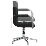 vidaXL Chaise pivotante de salle à manger Noir Tissu