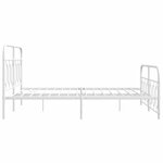 vidaXL Cadre de lit métal sans matelas et pied de lit blanc 140x200 cm