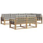 vidaXL Ensemble de canapés d'extérieur 6 pc Blanc et gris clair