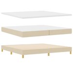 vidaXL Lit à ressorts avec matelas & LED Crème 200x200 cm Tissu