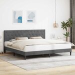 vidaXL Cadre de lit avec tête de lit Gris foncé 180 x 200 cm Velours