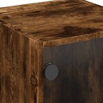vidaXL Tables de chevet et portes vitrées 2 Pièces chêne fumé 35x37x42 cm