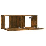 vidaXL Meuble TV chêne fumé 80x30x30 cm bois d'ingénierie