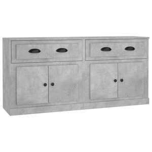 vidaXL Buffets 2 Pièces gris béton bois d'ingénierie