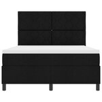 vidaXL Lit à ressorts avec matelas et lumière LED en noir  140 x 200 cm en tissu