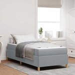 vidaXL Cadre de lit avec matelas Gris clair 80 x 200 cm tissu