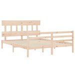 vidaXL Cadre de lit avec tête de lit 160x200 cm bois massif