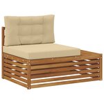 vidaXL 5 pc Ensemble de canapés d'extérieur Naturel et Beige