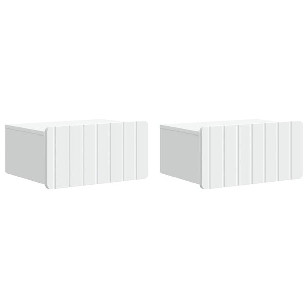 vidaXL Cabinet de chevet mural 2 pc Blanc 49 x 34 5 x 24 cm