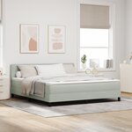 Lit Box Spring vidaXL avec Matelas Gris Clair Super King Velours
