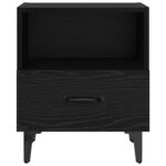 vidaXL Cabinet de chevet avec tiroir Chêne noir 40 x 35 x 47.5 cm