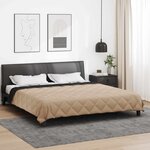 vidaXL Duvet d'été simple Noir et Taupe 240 x 260 cm Microfibre