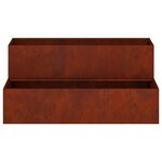 vidaXL Cache-pot de jardin Rouillé 100 x 60 x 45 cm Acier patiné
