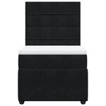 vidaXL Sommier à lattes de lit avec matelas Noir 100x200 cm Velours