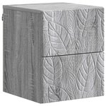 vidaXL Cabinet de chevet mural 2 Pièces Sonoma gris 34 5 x 33 x 40 cm