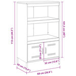 vidaXL Buffet haut noir 68x39x113 cm acier