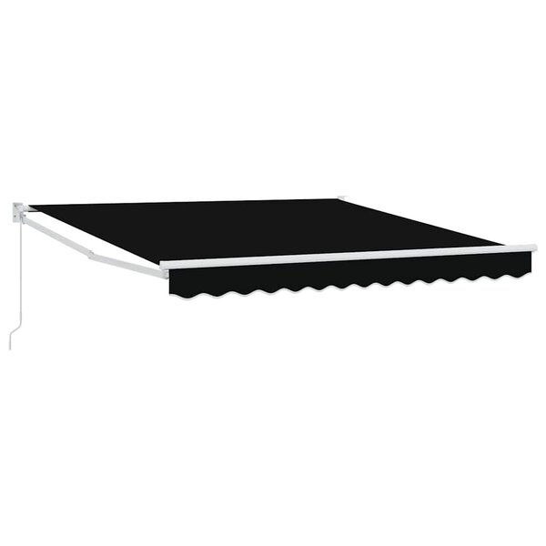 vidaXL Auvent Rétractable Noir 350 x 250 cm tissu