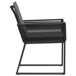 vidaXL Chaises de jardin lot de 4 avec coussins noir résine tressée