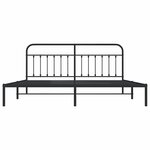vidaXL Cadre de lit métal sans matelas avec tête de lit noir 193x203cm