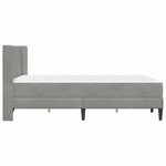 vidaXL Cadre de lit avec matelas Gris clair 140 x 190 cm Velours