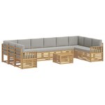 vidaXL Ensemble de canapés d'extérieur 8 Pièces Blanc et gris clair