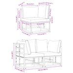 vidaXL Mobilier de jardin avec coussin 2 Pièces Noir Aluminium