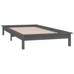 vidaXL Cadre de lit à LED sans matelas gris 75x190 cm bois massif