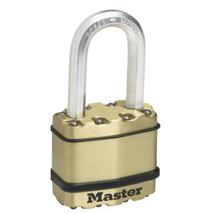 Cadenas Haute Sécurité A Clé Acier Laminé + Finition Laiton Extérieur Anse M