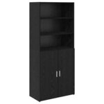 vidaXL Haut Armoire Chêne noir 80 x 42 5 x 185 cm Bois d'ingénierie