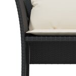 vidaXL Chaise de jardin avec tabouret noir résine tressée
