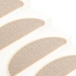 vidaXL Tapis de marches d'escalier 15 Pièces Blanc et marron 65x21x4 cm
