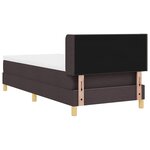 vidaXL Lit à ressorts Marron foncé et blanc 90 x 200 cm tissu