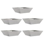 vidaXL Cache-pot de jardin 5 Pièces Argent 50 x 50 x 15 cm