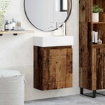 vidaXL Meuble de salle de bain avec robinet Bois ancien
