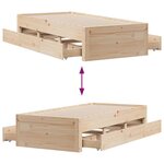 vidaXL Cadre de lit sans matelas avec tiroirs 90x190 cm bois de pin