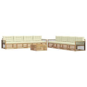 vidaXL Ensemble de canapés d'extérieur 9 pc Blanc et crème Polyester