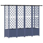 vidaXL Lit Élevé avec Treillis et Toit Gris 202 x 40 x 136 cm PP
