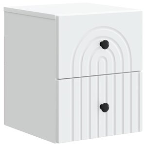 vidaXL Cabinet de chevet mural avec tiroir Blanc 33 x 34 5 x 40 cm