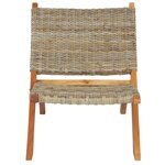vidaXL Chaise de relaxation rotin kubu naturel et bois d'acajou massif