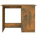 Bureau table poste de travail meuble d'ordinateur informatique étude chêne fumé 100 x 50 x 76 cm bois d'ingénierie brun 02_0023565