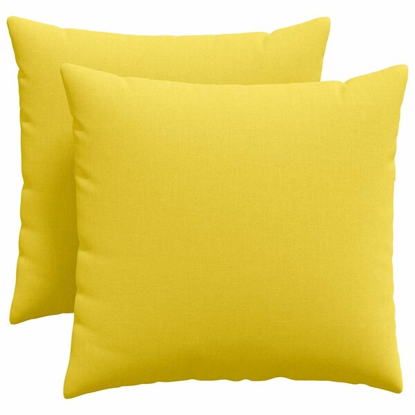 vidaXL Coussins de canapé 2 pc tissu Jaune clair 50 x 50 cm