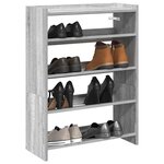 vidaXL Étagère à chaussures sonoma gris 60x25x81 cm bois d'ingénierie