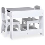 vidaXL Table pour enfants avec 2 chaises Blanc MDF