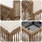 vidaXL Ensemble de canapé de jardin 11 Pièces Beige et blanc crème