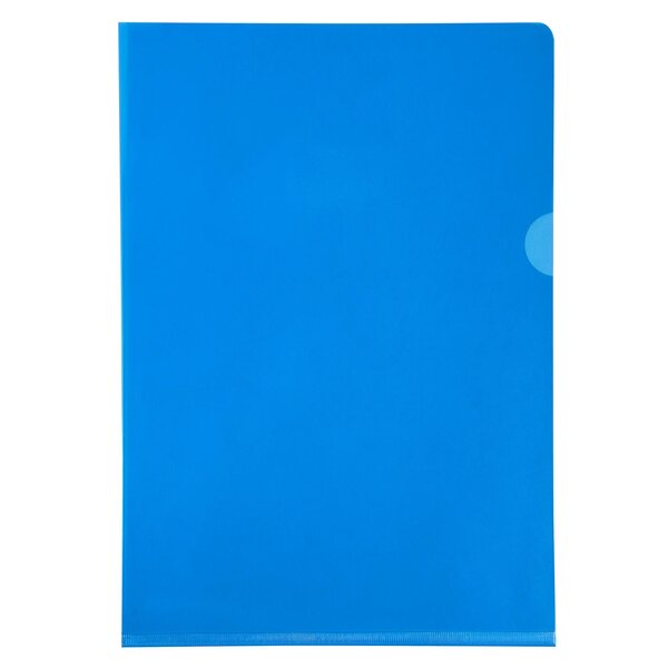 Etui Carton De 100 Pochettes Coin Pvc Lisse Haute Résistance 13/100e - A4 - Bleu - Exacompta