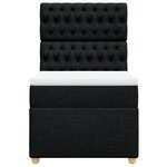 vidaXL Sommier à lattes de lit avec matelas Noir 90x200 cm Tissu