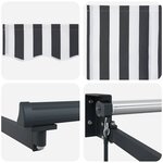 vidaXL Auvent rétractable anthracite et blanc 4x3 m tissu et aluminium
