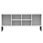 vidaXL Étagère à chaussures pieds en métal Blanc 106x35x45cm Bois OSLO
